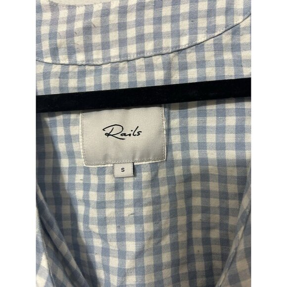 Rails Tess Plaid Top in Sky Gingham Tie Front Top Small Blue Small - Picture 4 of 6